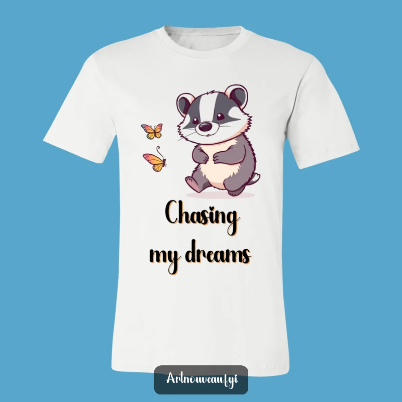 Funny Badger Shirt - Intricate Linework Playful Chase Tee, Unique Gift