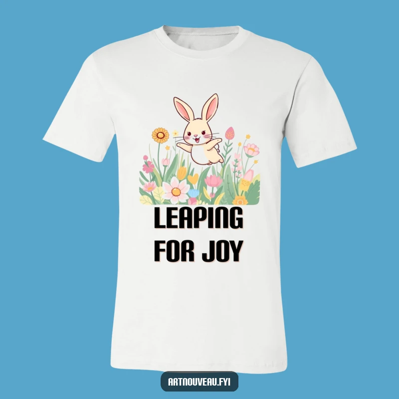 Funny Hare T-Shirt - Joyful Leap Plants Tee, Whimsical Nature Gift