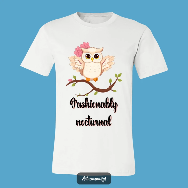 Funny Owl T-Shirt: Flowy Floral Wings, Unique Funny Gift for Nature Enthusiasts