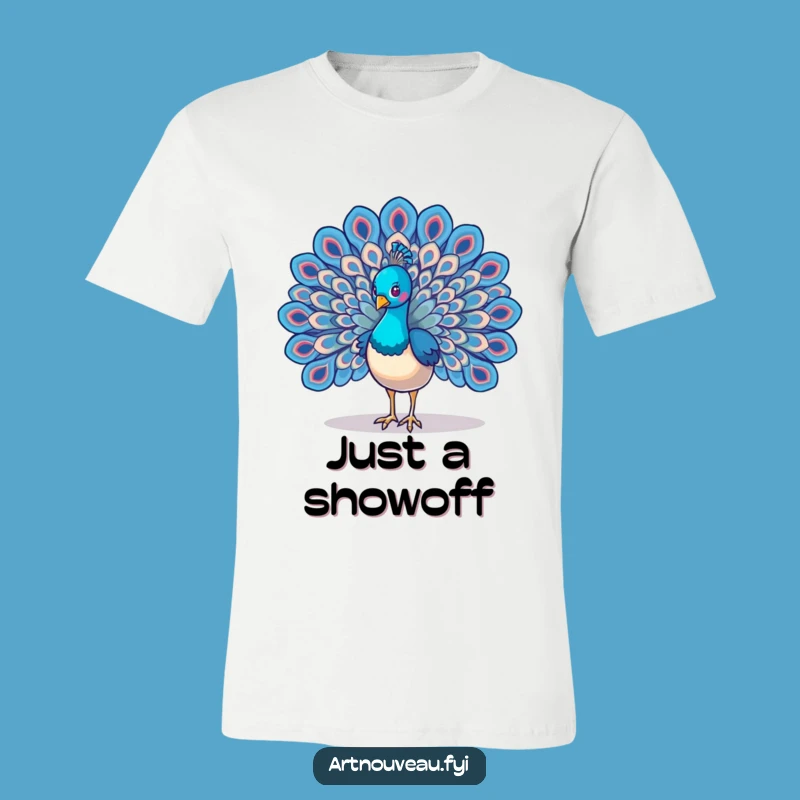 Funny Peacock Wings T-Shirt: Majestic Bird Art with Swirling Feathers, Ideal Funny Gift