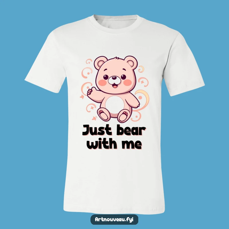 Funny Bear Pattern T-Shirt: Abstract Swirls Tee Gift