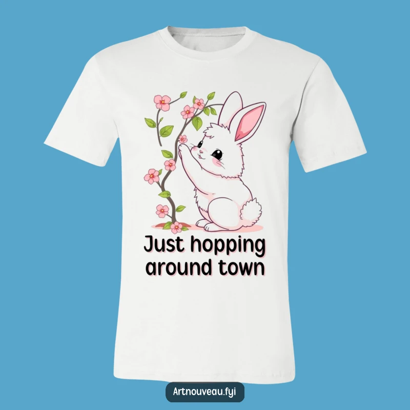 Funny Bunny Bloom T-Shirt: Elegant Curves, Blooming Vine Art, Hilarious Gift Idea