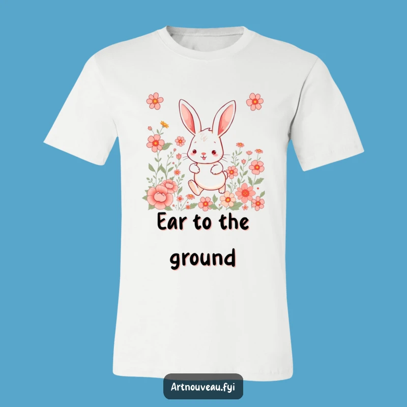 Whimsical Rabbit T-Shirt: Cute Hopping Hare Funny Gift for Her
