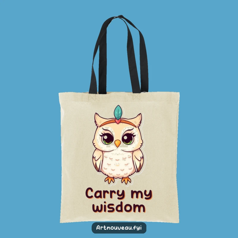Funny Owl Headband Tote Bag - Curious Owl Design, Practical Funny Gift