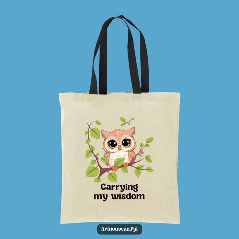 Funny Owl Tote Bag: Cute Curious Bird Reusable Funny Gift for Shoppers