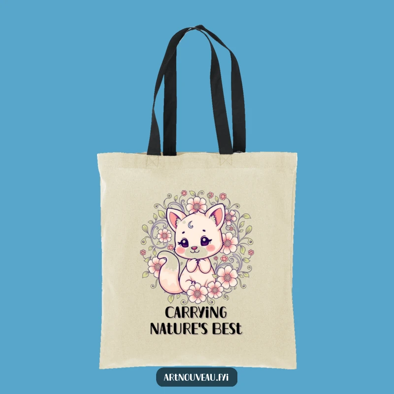 Funny Floral Fox Tote Bag: Stylish Art Bag, Practical Humorous Gift