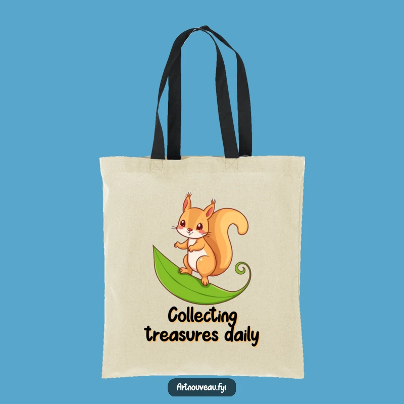 Funny Squirrel Leaf Tote Bag: Stylish, Mischievous, Nature Design, Practical Funny Gift