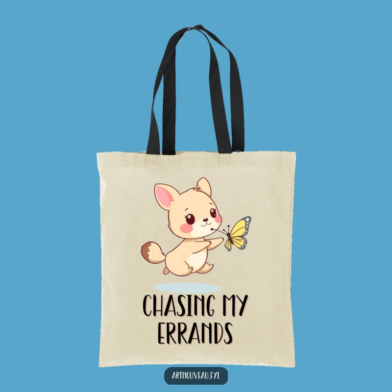Funny Whimsical Animal Butterfly Tote Bag, Playful Carryall Gift