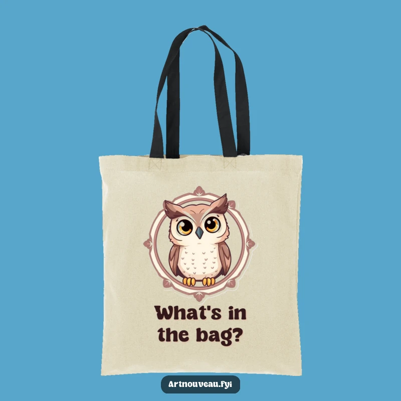 Funny Owl Tote Bag - Curious Bird Art, Expressive Eyes, Great Funny Gift